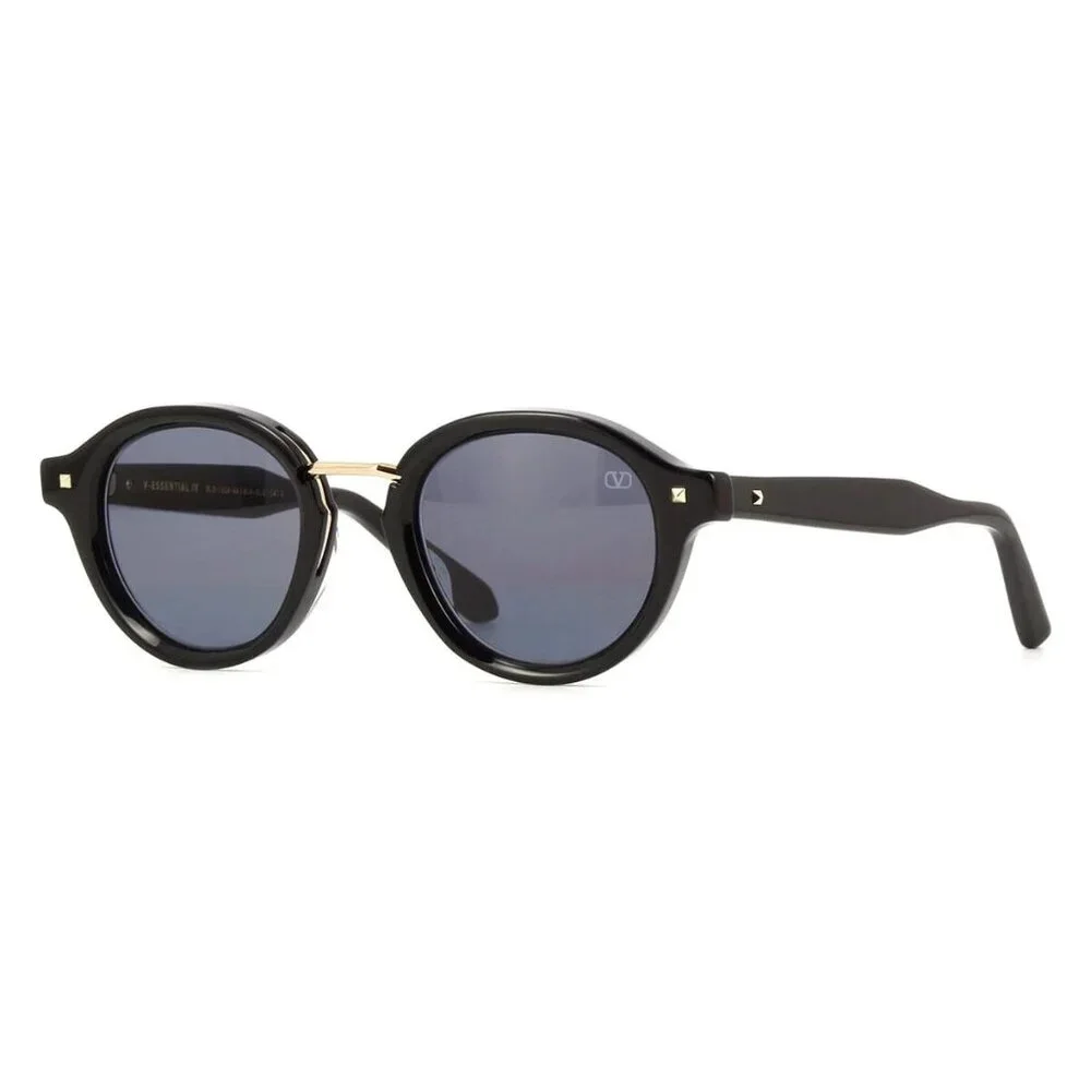 NEW VALENTINO SUNGLASSES BLACK/GRAY MEN ROUND EYEWEAR VALENTINO VLS-132A